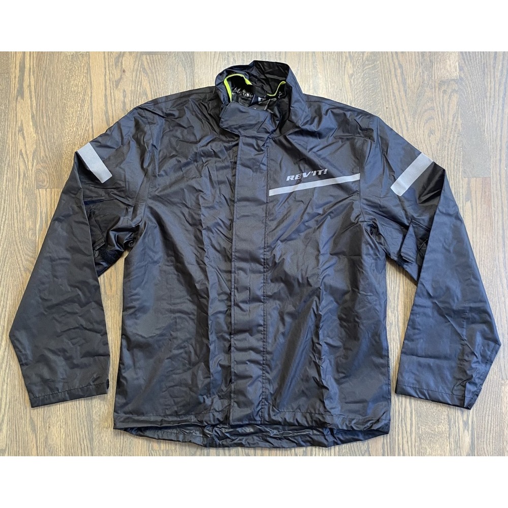 REV'IT Rain Jacket Cyclone 2 H2O Motorcycle Waterproof Riding Shell Black Size L